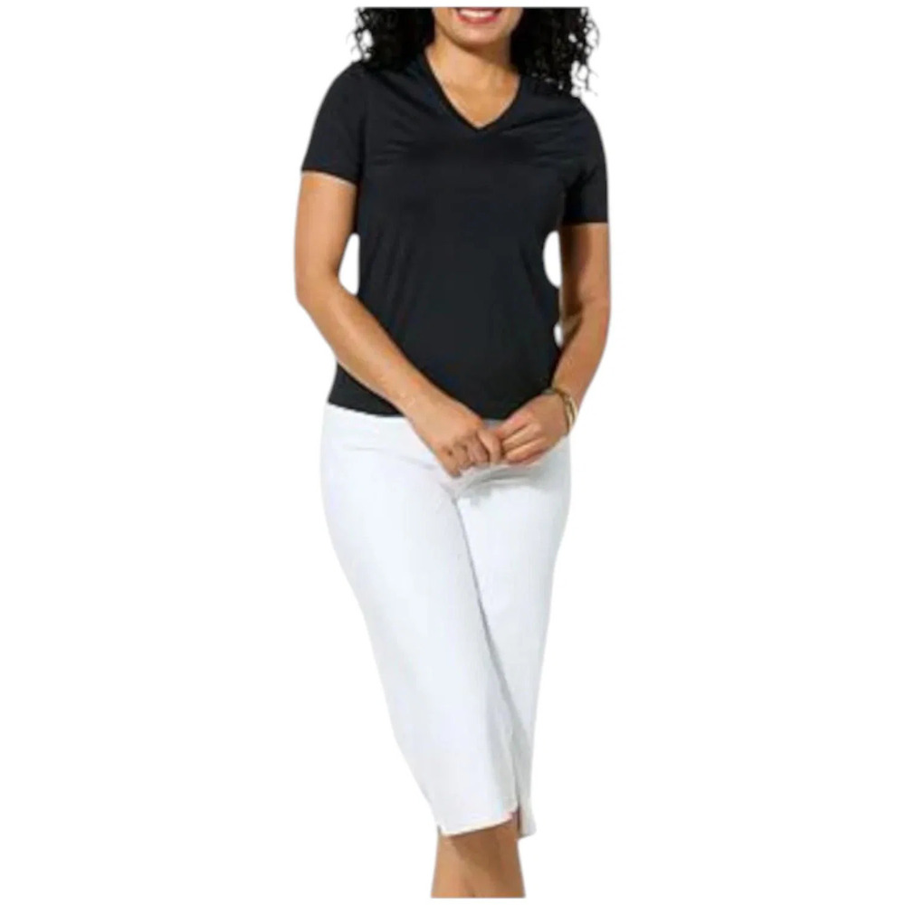 Joy Collection Women's Performance V Neck Tee w/Headband Black - Regular